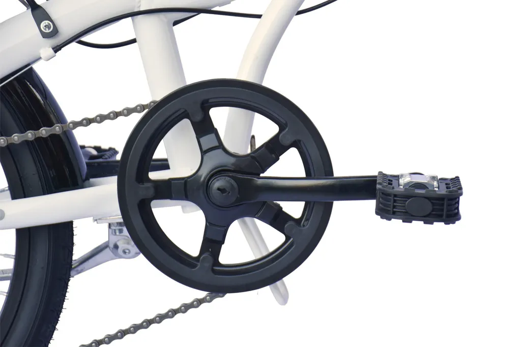 3c7072ba613b658ac7772049d30b4fcb WYNN Faltrad 20 Zoll FOLD1.0 weiß Rahmenhöhe 27 cm Damen Herren Klapprad 6 Gänge V-Brake – Image 1