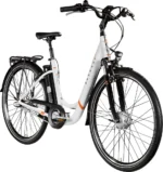 Zündapp Z510 E Bike 28 Zoll Damenfahrrad ab 155 cm mit 3 Gang Nabenschaltung und Rücktrittbremse weiß/orange