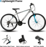 HILAND Mountainbike 27.5 Zoll MTB Herren Damen, mit 21 Gang, V-Bremse, Hardtail Fahrrad, Fahrräder für studentische Pendler, – Image 3