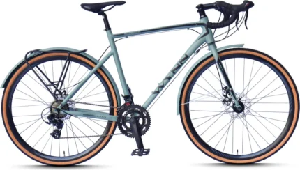 WYNN Gravelbike Gravel 28 Zoll GRL1.1 grün Rahmenhöhe 58 cm Damen Herren 14 Gänge Gepäckträger Schutzbleche