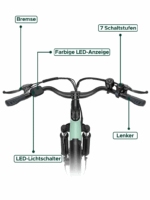 HillMiles E Bike, City E-Bike & E-Hollandrad mit 36V 13Ah Akku bis zu 80-100km, SHIMANO 7-Gang, 250W Motor&25km/h, MileCity1 – Image 3