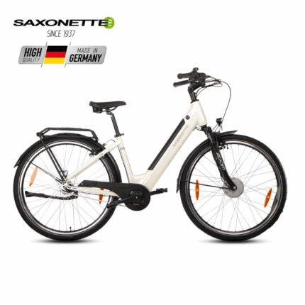 SAXONETTE Comfort plus5.0 , ebike , 418 Wh Intube-Akku große Reichweite für den Alltag, E-Bike, Elektrofahrrad (Ramenhöhe 45 , Cream White)