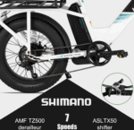 für Erwachsene, Leichter Aluminiumrahmen Elektrofahrrad, Shimano 7 Gänge mit Federgabel Ebike für Damen und Herren – Image 5