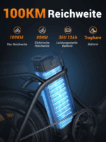 HillMiles E Bike, E-Bike Klapprad mit 36V 13Ah Akku bis zu 80-100km, 20 *3.0 Zoll, 7-Gang SHIMANO, 250W Motor & 25km/h MilePort 1 – Image 3