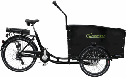 SachsenRAD E-Lastenrad T1 Grand Trunk, Flexible Transportbox mit Versteckter,Abschließbarer Box mit LCD Display und StVZO-Zugelassung, Kindertransport
