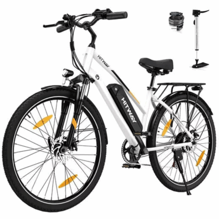 HITWAY E-Bike 28 Zoll Elektrofahrrad, Pedelec 36V/13Ah 468 Wh, MTB,7 Gang, 25km/h, Heckmotor, Kettenschaltung, LCD Display, E-Citybike Damen Herren