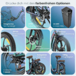 E-Bike für Erwachsene 26 36V 13Ah für Lange Reichweite bis 80KM, Elektrofahrrad 250W, 7 Gang E-Mountainbike LCD Anzeige City E-Bikes & E-Hollandräder – Image 11