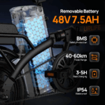 14 Zoll E-Bike Klappräder E-Bikes 250W, 25km/h, 60 km Reichweite, 36V/7.5Ah AKKU Elektrofahrrad Klappbar E-Bike City E-Bikes & E-Hollandräder Faltbar – Image 6