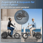 E Bike Dreirad Fat Klapprad E-Bike Lastenfahrrad 20 Zoll 48V 21Ah , Hydraulische Scheibenbremsen Elektrofahrrad, Elektro Lastenfahrrad 180kg Blau – Image 13