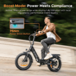 ENGWE E Bike mit APP, ebike 48V 13.5Ah Akku bis 135km, Drehmomentsensor & hydraulische Bremsen, 20  3.0 Reifen, 2 Stunden aufgeladen – Image 4