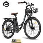 E-Bike 26 Zoll 158 - 198 cm Pannensichere Reifen 36 V 20,3 Ah 730,8 Wh bis zu 160 - 200 km Wasserdicht IP54 mit 7 Gang, Schwarz