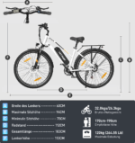 HITWAY E-Bike 28 Zoll Elektrofahrrad, Pedelec 36V/13Ah 468 Wh, MTB,7 Gang, 25km/h, Heckmotor, Kettenschaltung, LCD Display, E-Citybike Damen Herren – Image 7