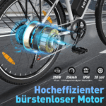 HITWAY E-Bike 28 Zoll Elektrofahrrad, Pedelec 36V/13Ah 468 Wh, MTB,7 Gang, 25km/h, Heckmotor, Kettenschaltung, LCD Display, E-Citybike Damen Herren – Image 2