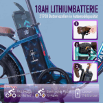 20 Zoll 18AH Elektrofahrrad Pedelec, City E-bike ,Cityräder E-Klapprad 250W Motor,25km/h,E-Bike ,klapprad,LCD-Display,APP – Image 7