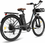E-Bike 26 Zoll 158 - 198 cm Pannensichere Reifen 36 V 20,3 Ah 730,8 Wh bis zu 160 - 200 km Wasserdicht IP54 mit 7 Gang, Schwarz – Image 5